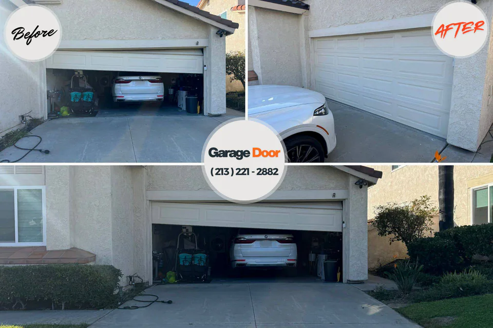 Before and after: garage door repair Simpsonville, KY